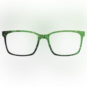 Green Splatter Square Eyeglass Frames